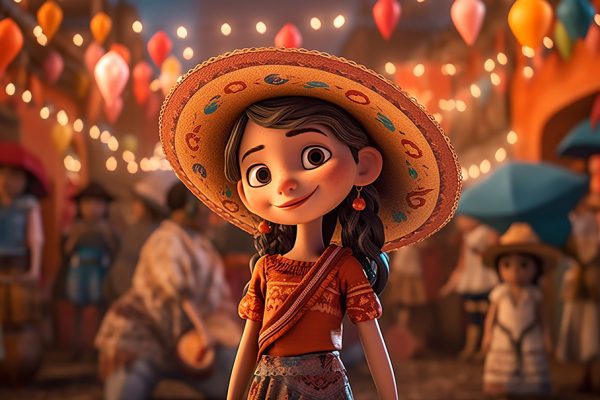 mexican party with cute doll, beautifully made with Generative AI